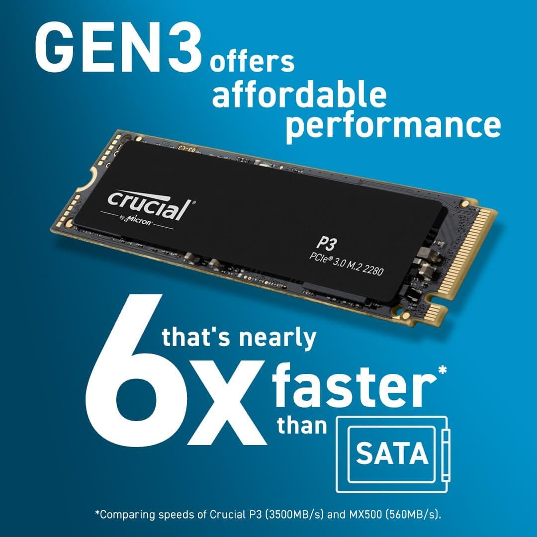 Buy Crucial,Crucial P3 500GB M.2 PCIe Gen3 NVMe Internal SSD - Up to 3500MB/s - CT500P3SSD8 - Gadcet UK | UK | London | Scotland | Wales| Near Me | Cheap | Pay In 3 | Solid State Drive